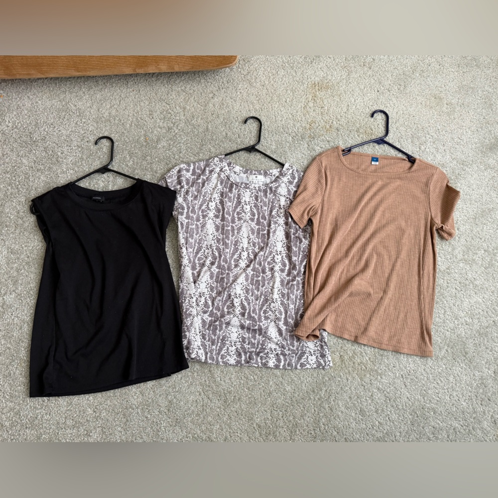 Old Navy Ribbed Short-Sleeve Top - Taupe